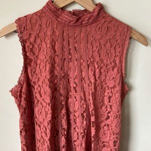 Mock neck sleeveless dress